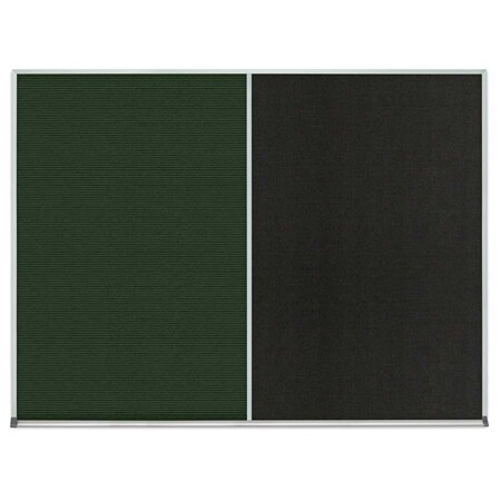 United Visual Products Single Door Radius Corkboard, 18"x24", Sat, UV7000RC-SATIN-MEDGRY UV7000RC-SATIN-MEDGRY